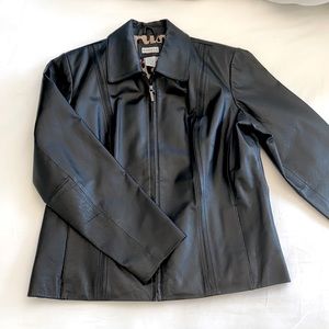 COPY - GEORGE black genuine leather jacket. Women’s size 12/14